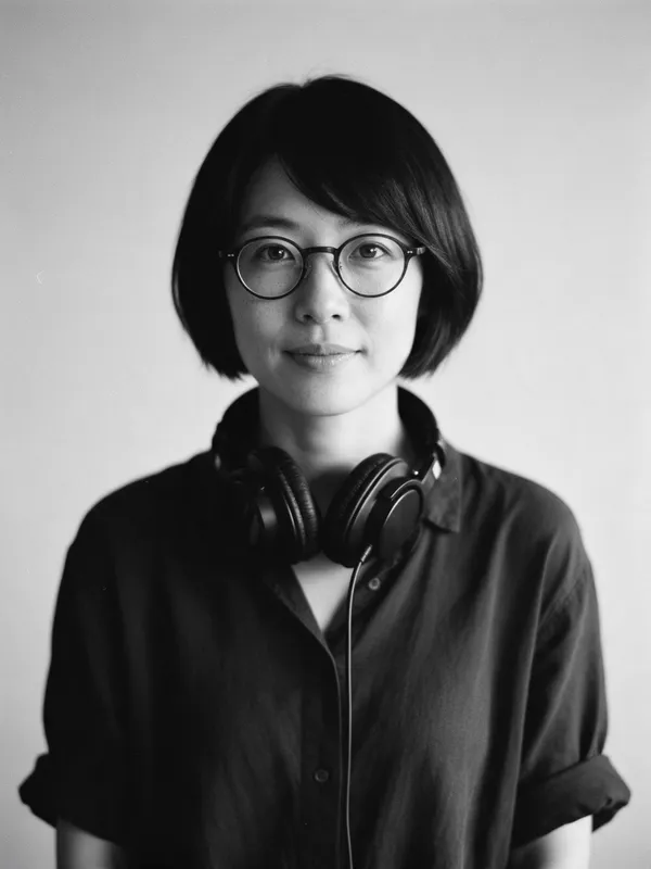 Yuki Tanaka mit Kopfhörern um den Hals